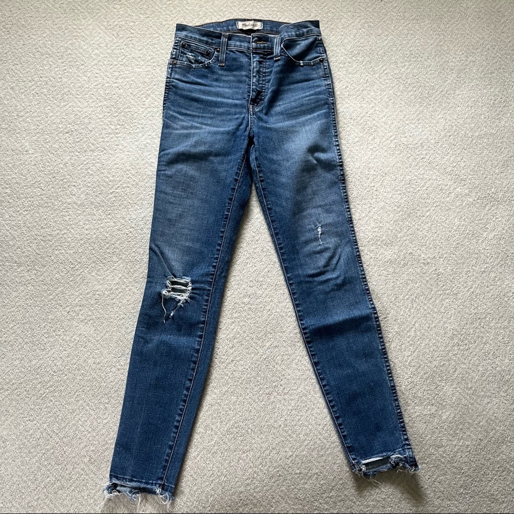 Madewell 10" High-Rise Skinny Jeans: Drop Step-Hem Edition in Everton - Picture 3 of 7
